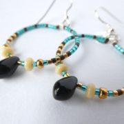 Boucles d'oreilles bleu sarcelle – Image 3