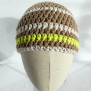Le bonnet en laine terre et beige Honfleur.