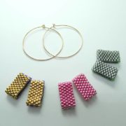Les créoles Coline et les pendants en perles Miyuki avec faces unies.