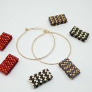 Les créoles en Gold filled avec les pendants en perles tissées Flora.
