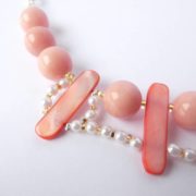 Collier Béatrice deux rangs rose et nacre – Image 2