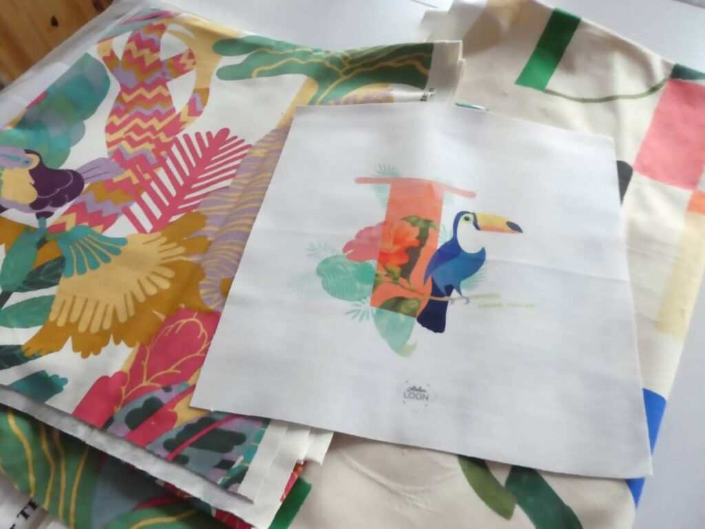 Coupon imprimé Nidilus avec illustration toucan Atelier Loon