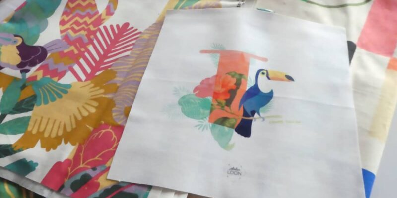 Coupon imprimé Nidilus avec illustration toucan Atelier Loon